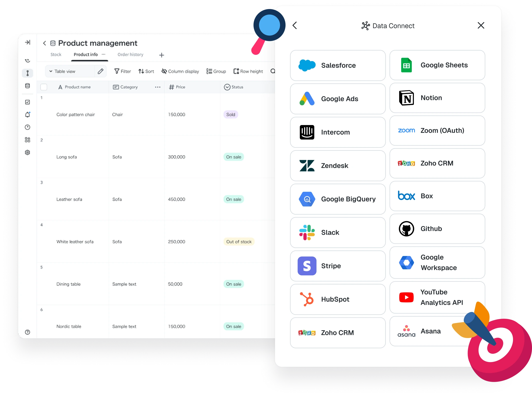 Sync your data from any app.